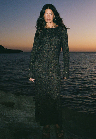 The Moss Knit Backless Maxi Dress